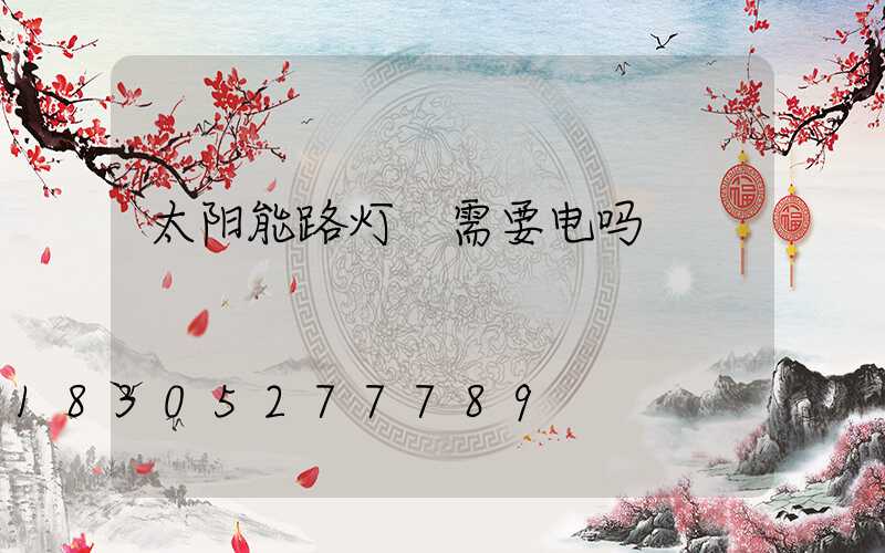 太阳能路灯 需要电吗